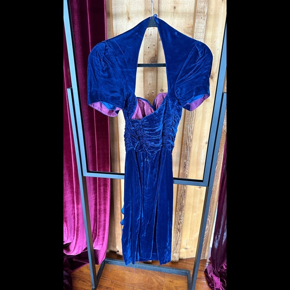 Vintage Inspired B.B. Collections by Barbara Barbara Crushed Velvet-like dress - Picture 2 of 3
